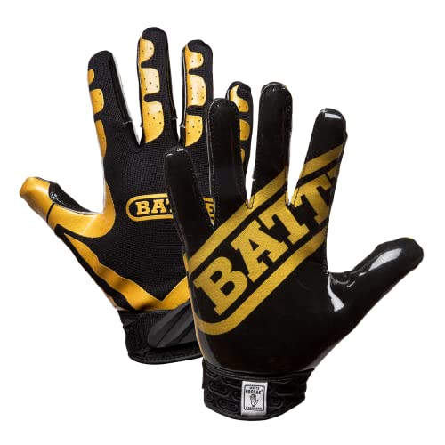 Battle Sports Ultra-Stick Wide Receiver Football Gloves - Adult & Youth Football Gloves - Adult...