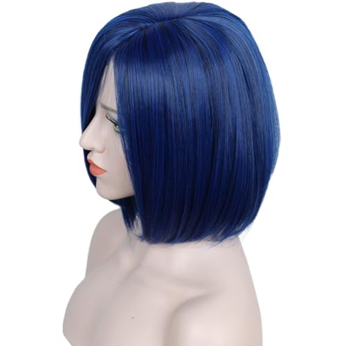 Linfairy Womens Short Blue Wig With Bangs Halloween Costume Cosplay Wig by Linfairy - Image 5