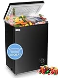 Chest Freezer 3.5 Cu.Ft Black Small Deep Freezer...