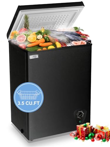 Chest Freezer 3.5 Cu.Ft Black Small Deep Freezer...