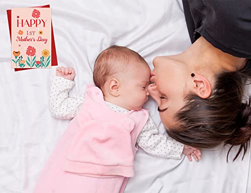 Waahome First Mothers Day Card For Mom From Daughter Son Baby, Folding Happy 1St Mothers Day Card With Photo Insert, Flower Mothers Day Gift Card For First Time Mom New Mom Expecting Mom Mother To Be Mommy #TOP3
