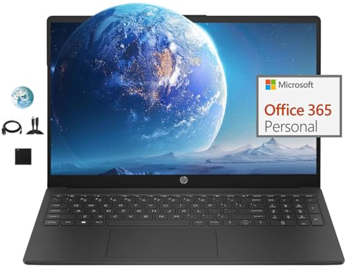 HP Flagship 15.6 HD Student Laptop Computer, Intel Quad-Core Pentium N200 (Beat i5-8250U), 16GB RAM, 256GB Storage(128GB SSD+ 128GB Micro SD Card), 1 Year Microsoft Office 365, 4in1 Accessory,Win 11