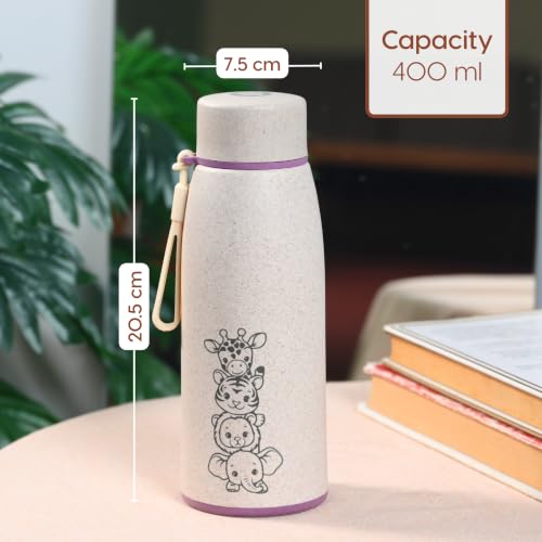 Image of Eha Earth Friendly Rakshabandhan Gift Made with Rice Husk| 400 ml, Set of 1 | Printed Bottle, Rakhi, Keychain, Roli Chawal and Card| Rakhi bottle gift for brother | Rakhi Hamper