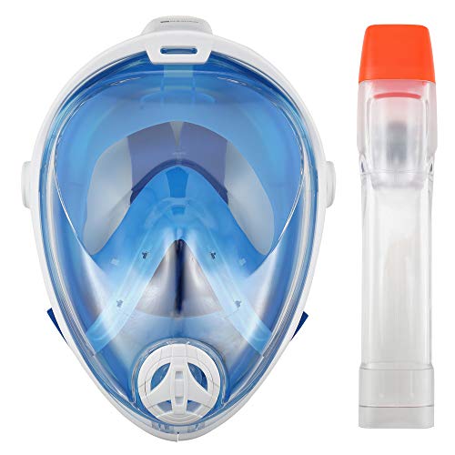 Aquatics Hydroair Full Face Snorkeling Mask (Small/Medium). Durable Shatter-Resistant Full Face Swim Mask With Gear Bag. #TOP1