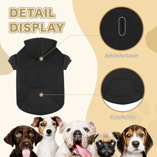Suéteres para cães pequenos, moletom com capuz para cães pequenos, moletom com capuz macio para cães