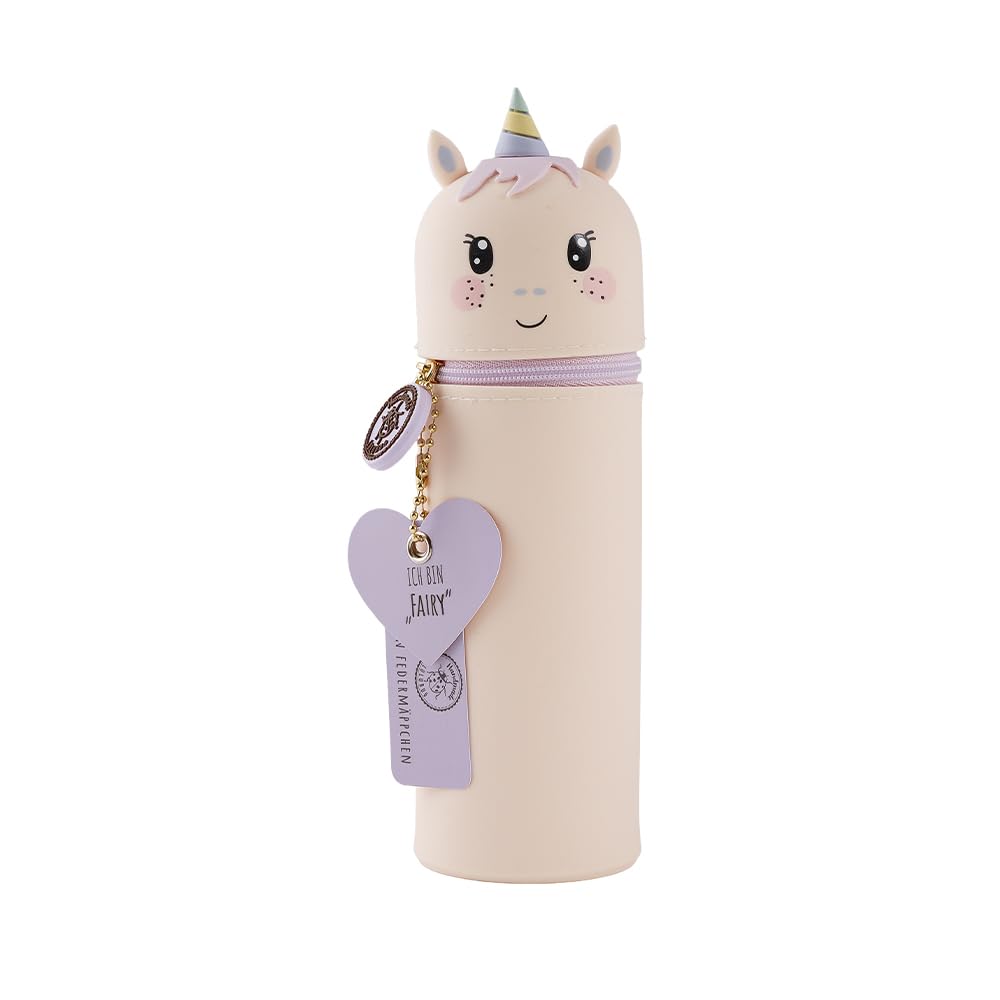 Lulubug Silikon Federmäppchen - Einhorn Fairy | Federtasche aus weichem Silikon für Stifte | Federmappe und Stiftehalter | Mäppchen Tiere, Schlampermäppchen