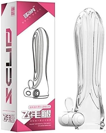 Men's S-E-Xy T0y Silicone Vibra-Tion Reusable Spike Con-Dom(Blue,one Size)