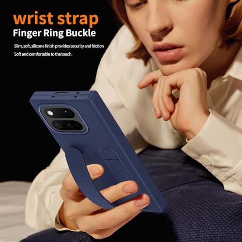Coque Pixel 11 Pro Fold bleu avec film protecteur intégré et support antichoc - 3