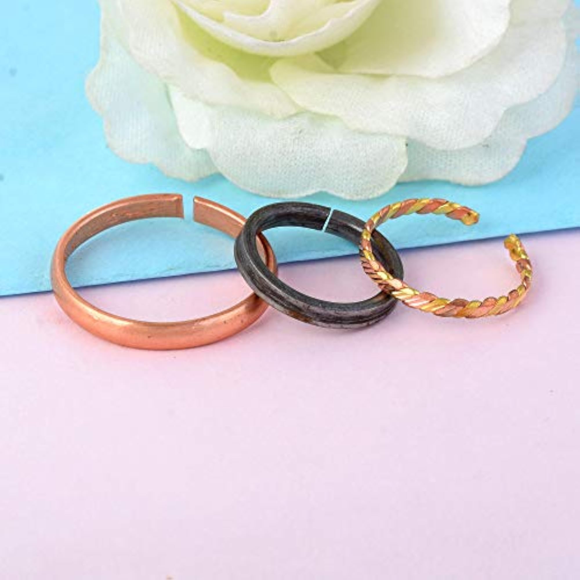 3 Challa Finger Ring Combo, Ashtdhatu & Copper