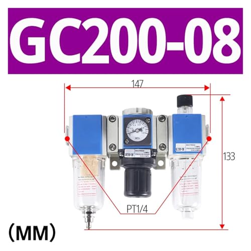 Régulateur de filtre GC200-08 pour traitement de la source d'air comprimé