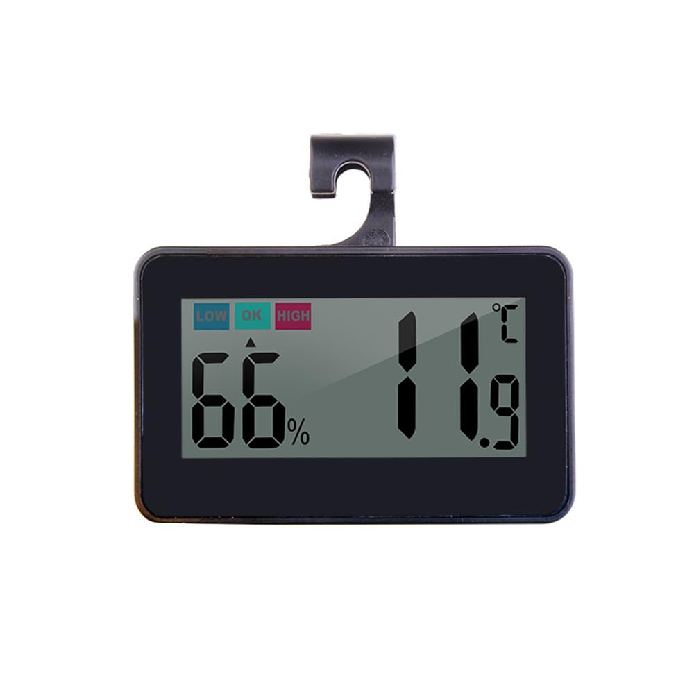 Thermomètre et hygromètre domestique polyvalent, numérique LCD, for chambre à coucher, sous-sol, stockage au froid, réfrigérateur, thermomètre (Color : With Humidity Black)