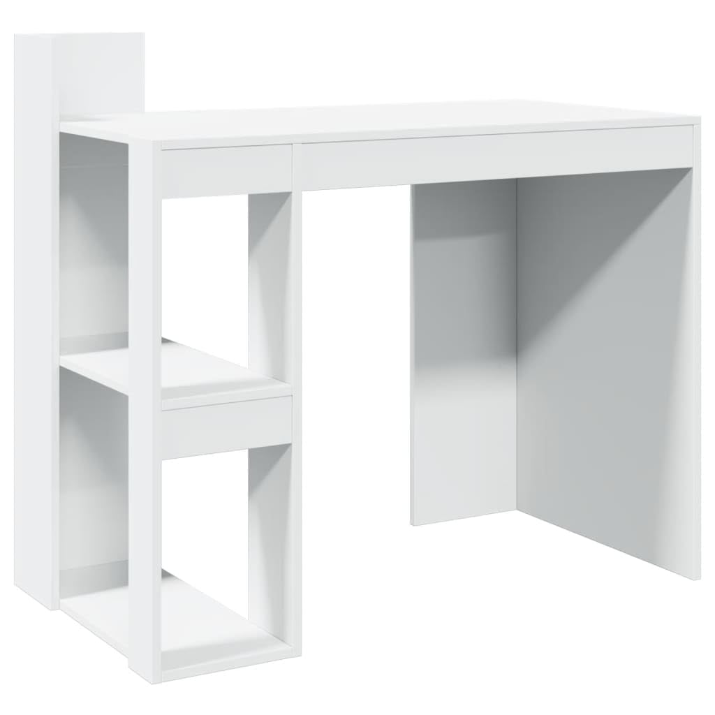 Scrivanie Per Cameretta Scrivania Gaming Tavolo Consolle Scrivania Da Gaming Scrivania Ufficio Bianca 103,5x56,5x94 cm in Legno Multistrato per Soggiorno Studio Sala Studio Camera Da Letto