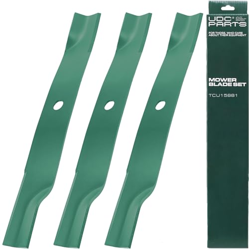 UDC Parts TCU15881 High Lift Blades Replacement for John Deere 60 Inch UC15158 Ztrak Z915E Z994R Z955R Z955R Z965M EZtrak Z665 X710 X730 X738 X739 X744 X748 X749 Quik-trak Q820M Q850M Q850R / 3 Pack