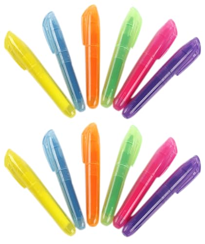 YYaaloa 12pcs Mini Highlighters Pen Quick Dry Highlighter Markers Chisel Tip Pens (6 colors 12pcs)