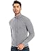 Pioneer Camp Men's Cardigan Sweaters Full Zip Up Stand Collar Slim Fit Casual Knitted Sweater with 2 Front Pockets Heather Grey