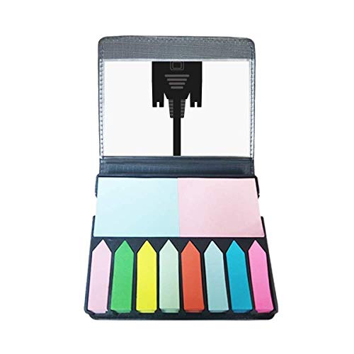 Câble pour écran et marque-page autocollant avec notes de couleur noire