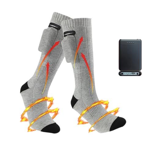 [Cociliye]電熱ソックス 電熱靴下 4000mAhバッテリー2個付 35℃～65℃温度調節 速暖 両面加熱 つま先発熱対応 発熱ソックス ヒーターソックス 加熱ソックス 暖房靴下 足元防寒対策 暖かい 厚手 防寒ソックス 高伸縮性 洗濯可能 男女兼用 サイクリング ウォームソックス フリ—サイズ スキー 釣り 冷え性対策グッズ プレゼント