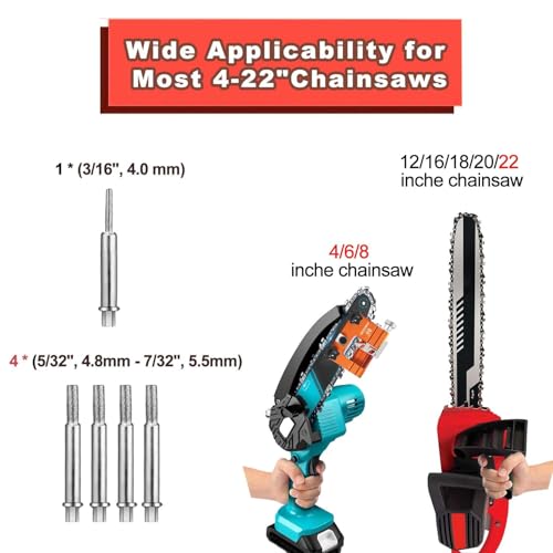 Image of Chainsaw Sharpener Jig Kit, Portable Chainsaw Sharpener Tool with 5 Diamond Shank Sharpening Universal Chainsaw Accessories for 4 inch- 22 inch Chain Saw