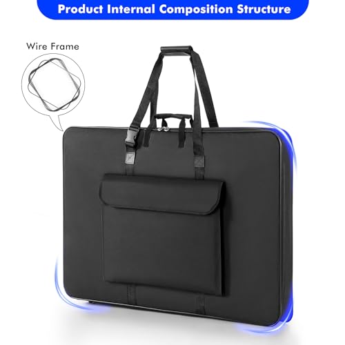 Image of 1st Place Products Premium Art Portfolio Case - 24 inch x 36 inch - Soft Sided - Steel Frame - Waterproof & Tear Resistant - Artwork, Photography, Sketch, LCD, Monitor, Solar Panel - Shoulder Straps & Handles