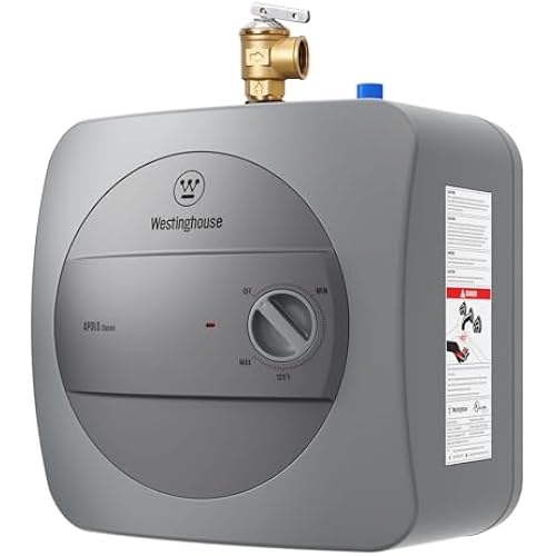 Westinghouse Electric Mini Tank Water Heater - 2.5 Gallon Point of Use Instant Hot Water 120V 1440W - Small Hot Water, Under Sink - Wall or Floor Mounted, Easy to Install, UL Listed
