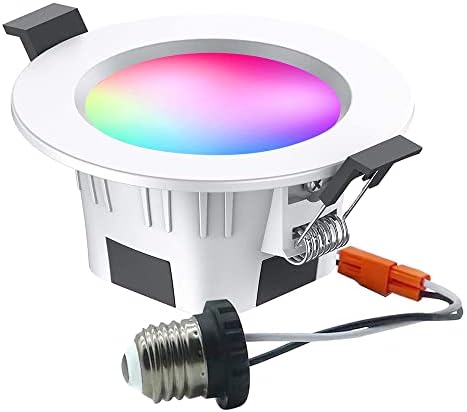 Sumaote Recessed Led Light, 1pcs 5W Wireless Bluetooth Control LED Downlight RGBWC 5 in 1 Recessed Ceiling LED Lighting for House Bedroom Living Kitchen