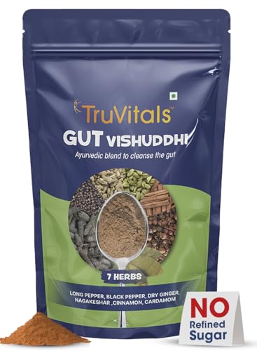 TruVitals Gut Vishuddhi powder for kids with NO Refined Sugar | Boosts digestion, Relieves constipation & gas | 100% Ayurvedic herbs powder for regular bowel movements | Non habit forming | 120g TruVitals Gut Vishuddhi powder for kids with NO Refined Sugar | Boosts digestion, Relieves constipation & gas | 100% Ayurvedic herbs powder for regular bowel movements | Non habit forming | 120g
