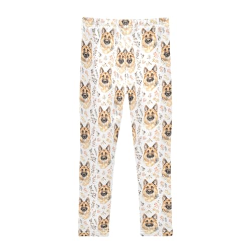 senya Girls Printed Leggings Yoga Pants German Shepherd Pattern for Kids in 4t to 10 Years, 4T2