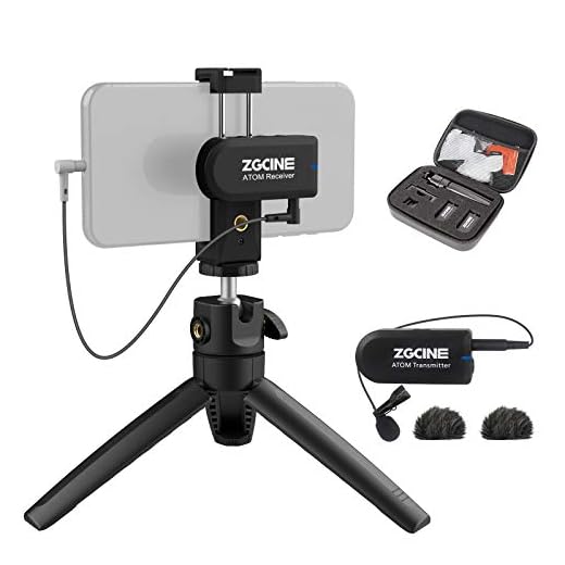 Smartphone Wireless Lavalier Microphone,ZGCINE Omnidirectional Recording Mic 2.4G Wireless Lapel Microphone System Transmitter and Receiver for Smartphone,Camera,Interview,Vlogging