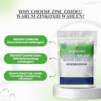 Zinc Oxide Powder - Cosmetic Grade - 60 g / 2.11 oz - Mineral Ingredient for Skincare, Soaps and DIY Cosmetic Formulations