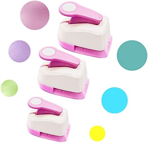 Circle Punch, Circle Paper Punch, Circle Hole Punch, Craft Punch Shape Hole Puncher, Paper Punches for Crafting, 3 PCS Circle Punch Set, 5/8'' + 1'' + 1.5'' Circle Punch