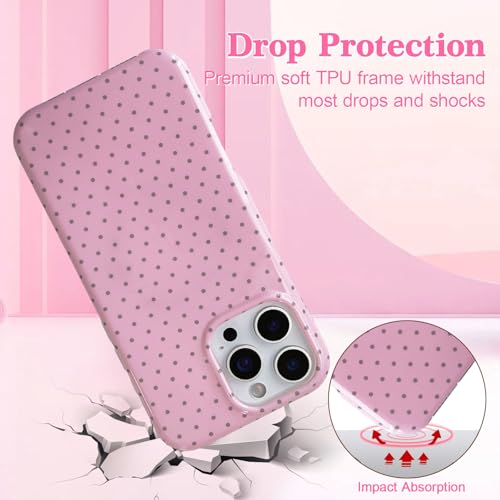 Coque iPhone 14 Pro Max compatible MagSafe EYZUTAK rose à pois