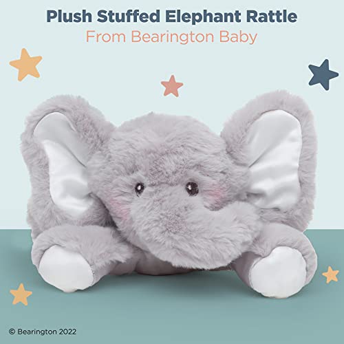 Bearington Baby Lil’ Spout Rattle: 8-Inch Plush Stuffed Gray Elephant Rattle, Shaker Toy With Soft Plush Fur, Floppy Ears And Satin Bow; Makes A Perfect Gift For Baby Shower Or First Birthday #TOP1