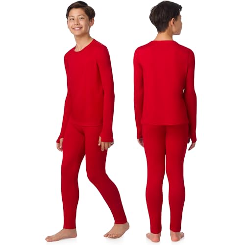 Image of Cuddl Duds Lightweight 2 Piece Active Base Layer Matching Sets for Boys