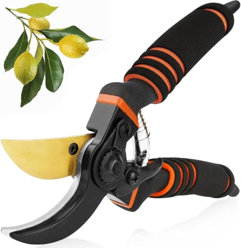 Showvigor - 8" Pruning Shears for Gardening –Garden Clippers with Safety Lock & Comfort Grip Gardening Tools Gift for Branches