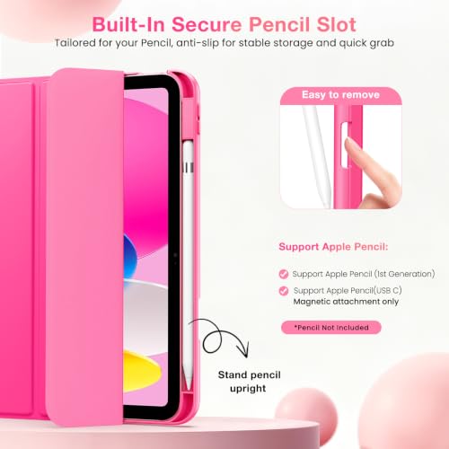 MoKo Schlankes Hülle für iPad A16 11 Zoll, iPad 11./10. Gen, Helles Rosa – Ansicht 5