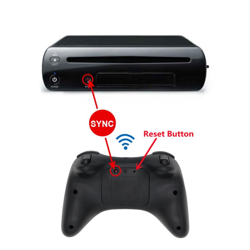 Image of linsuntop Wireless Pro Controller for Wii U Pro, Rechargeable Game Controller for Wii U with Charging Cable (black)