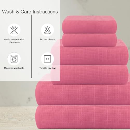 CASA COPENHAGEN 6-teiliges Badetuch-Geschenkset, 600 g/m², Rosa – Ansicht 4