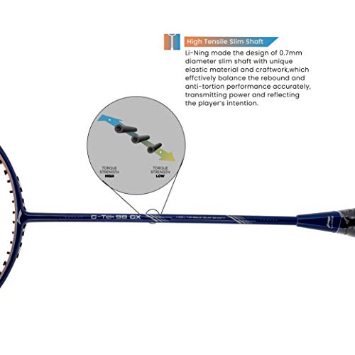 Image of Li-Ning G-TEK 98 GX (AYPP292-5) Composite Strung Badminton Racquet (Navy /Gold) with Free Cover & Li-Ning Bolt Neo (6 in 1) Nylon Badminton Shuttlecocks (Yellow)