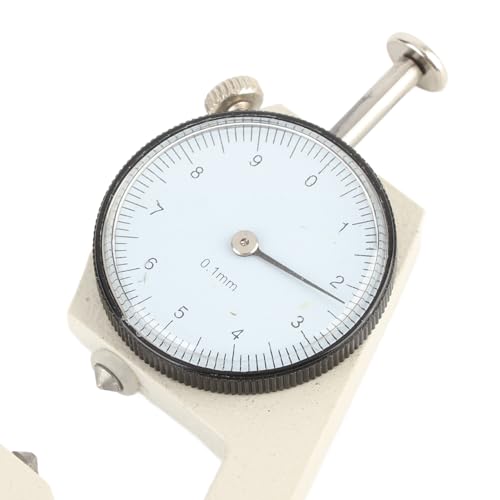 Calibrador de espesores con dial, graduación de 0,1 mm, anillo plano, lectura en milímetros, portátil, para joyería, cuero, cartón y papel (cabeza puntiaguda, rango 0–10 mm) miniatura 4