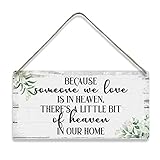Because Someone We Love is in Heaven There's a Little Bit of Heaven in Our Home Quote Sayings Home Wall Decor Wooden Signs Rustic Farmhouse Hanging Wall Plaque Sign Gift