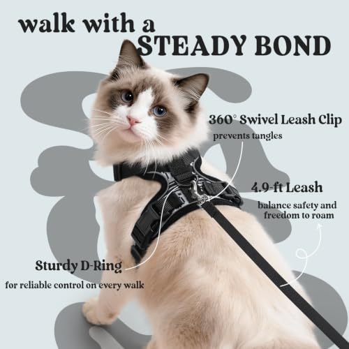 Image of rabbitgoo Cat Harness and Leash Set, Escape Proof Vest, Pixel Tabby