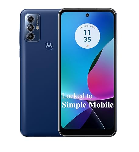 Simple Mobile, Motorola Moto g Play, 32GB, Prepaid Smartphone, Black, 16 MP Triple-Camera, Locked