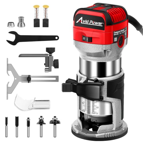 AVID POWER 6.5 Amp 1.25 HP Compact Router Tools for Woodwork...