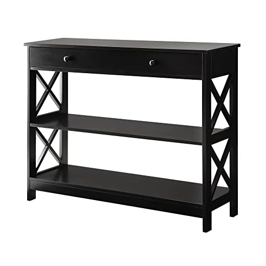 Convenience Concepts Oxford 1 Drawer Console Table, Black