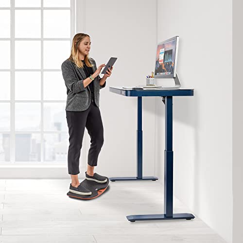 Image of Seville Classics airLIFT Premium Anti Fatigue Wooden Balance Wobble Board Mat w /Massage Points, for Office Standing Desk, Home, Exercise, Therapy, Sports Training, Black, 25 inchW x 13 inchD