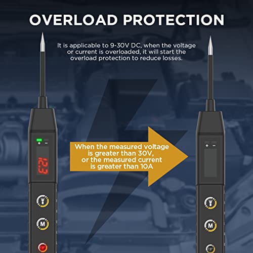 Power Circuit Probe Tester, 9V-30V Car Circuit Tester For Temperature Test Electrical Circuit System Test 3.6Ft Wire Overload Protection And Built-In Led #TOP1