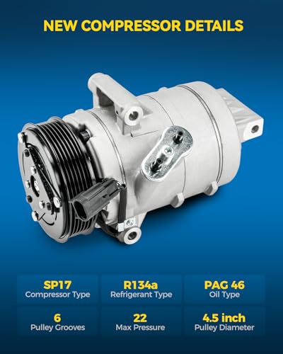 Image of PHILTOP YC2547 Air Conditioner AC Compressor with Clutch for Lincoln MKZ 2007-2010, 2011-2012 3.5L, Ford Fusion 2010-2012 3.5L
