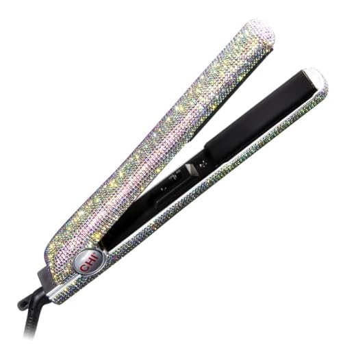 CHI The Sparkler Lava Ceramic Flat Iron, Special Edition, Hair Straightener for an Even & Smooth Finish, 11 Foot Cord for Convenience, 1" Iron, Silver