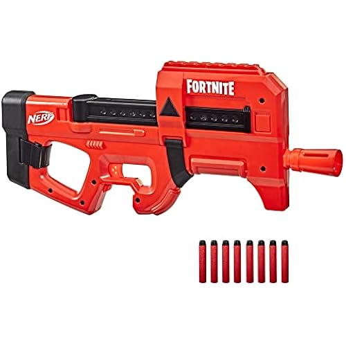 Nerf Fortnite Compact SMG Motorized Dart Blaster Age 8+, Ultra Red Wrap, 8-Dart Internal Clip, Includes 8 Nerf Elite Foam Darts