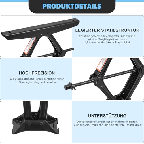 Teodute Tragfähig 4400lbs RV-Stufenstabilisator-Kit, 3.1-12.6 Höhenverstellbarer Wohnmobil Stufenstabilisator Set, Geeignet für 5th Wheels RV, Reiseanhänger, RV Step, Camper Step